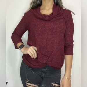 Butted long sleeve burgundy